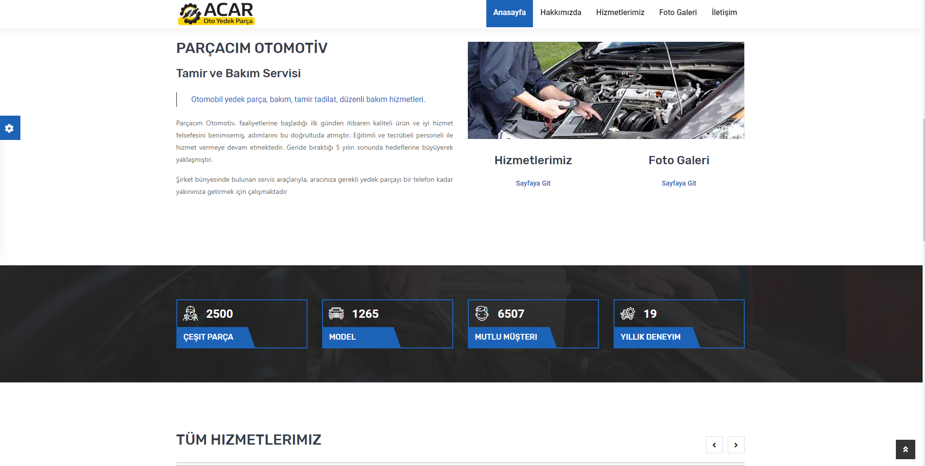 Oto Yedek Parça Hazır Web Sitesi